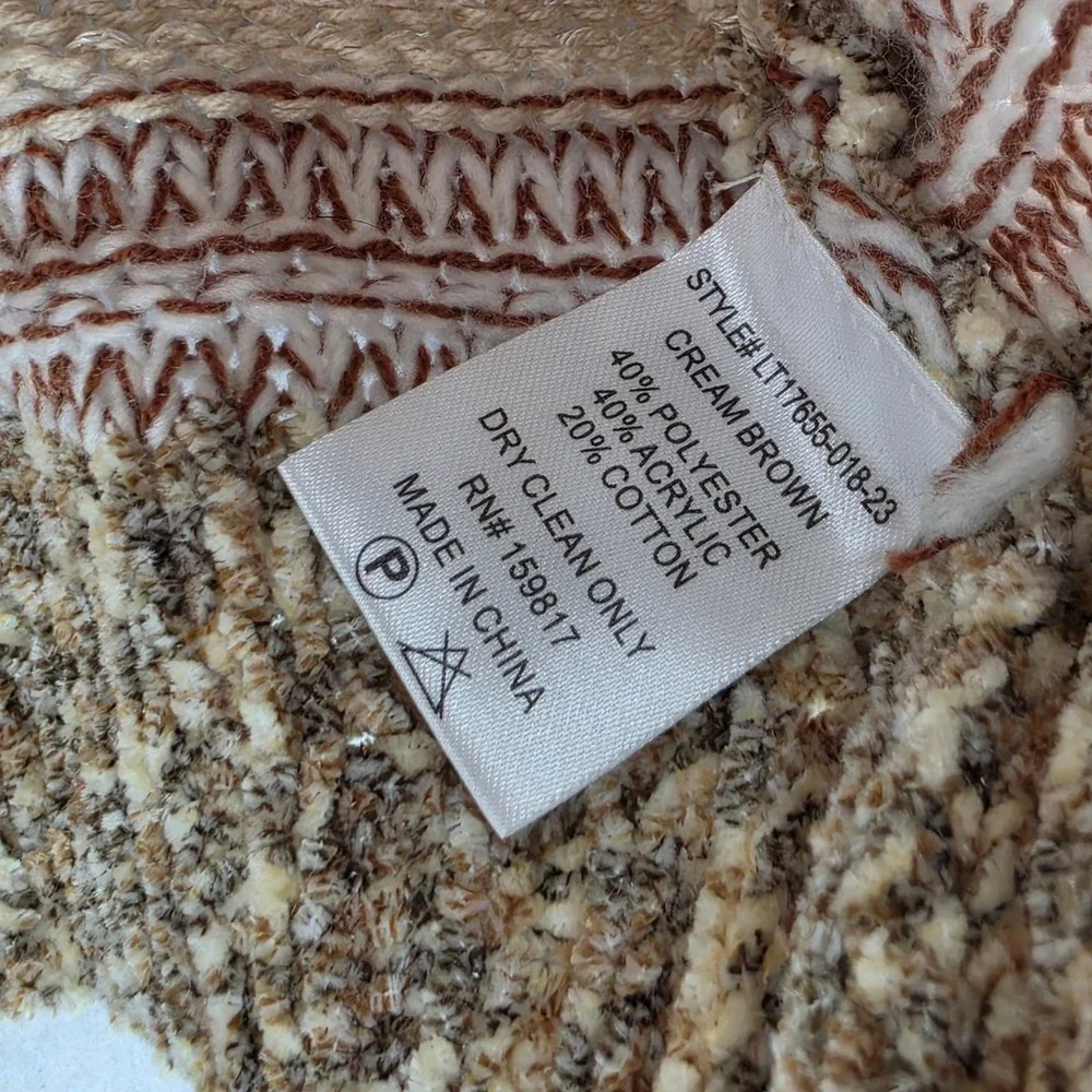 Altar'd State‎ XL Cropped Turtleneck Sweater Boho Cozy Neutral Striped Oversized